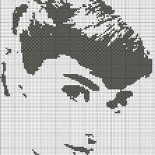 Схема вышивки «Одри Хебберн»