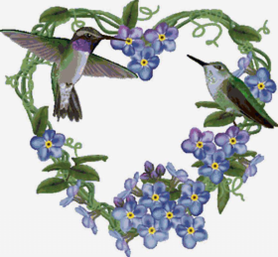 для подушки - цветы, птицы - предпросмотр