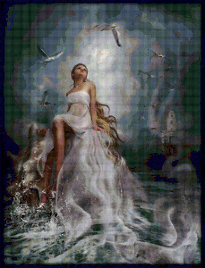 нимфа - чайки, море, нимфа, девушка - предпросмотр