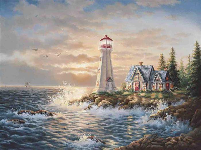 Маяк - морские мотивы - оригинал