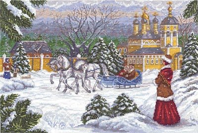Тройка - лошадь, снег, дама, сюжет, зима - оригинал