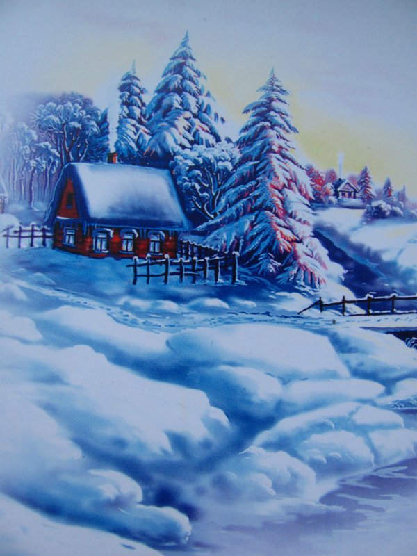 Зимняя сказка - зимняя сказка, домик, снег, домики, природа, зима, избушка - оригинал