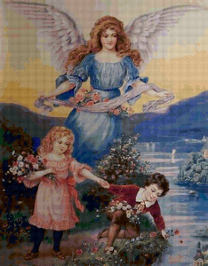 №158833 - цветы, детя, ребенок, ангел - предпросмотр