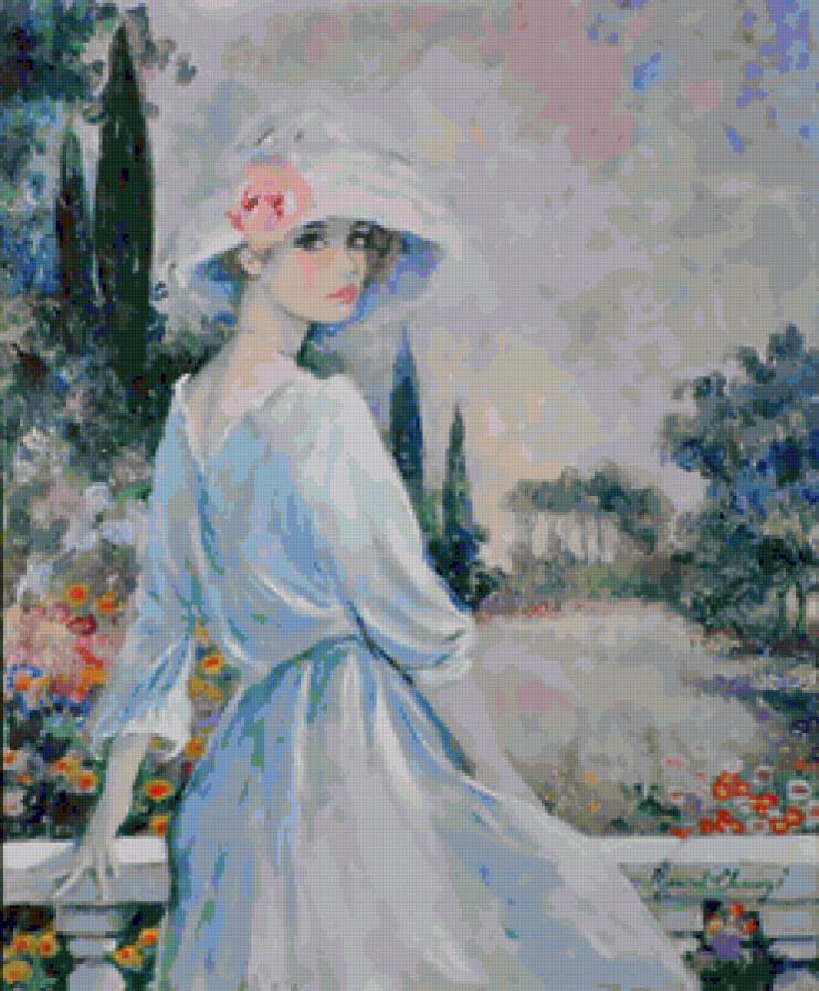 Милое ретро - живопись, женский образ - предпросмотр