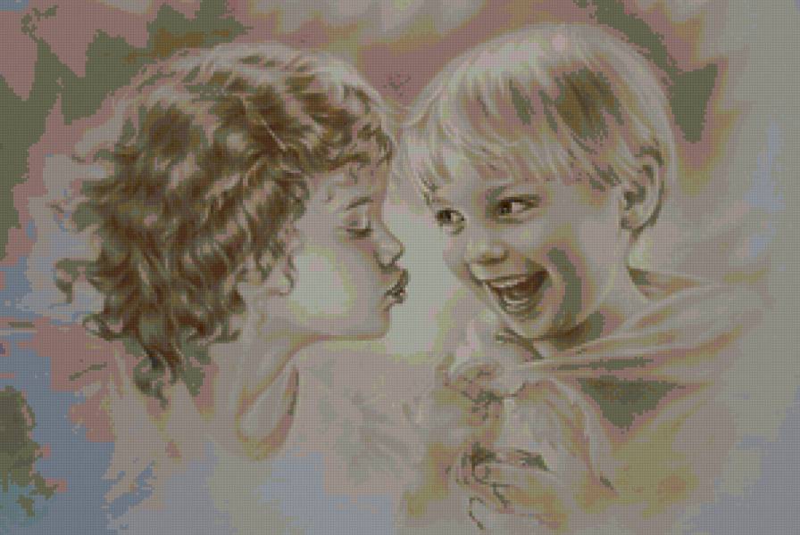 №159012 - смех, ребенок, детя, поцелуй - предпросмотр