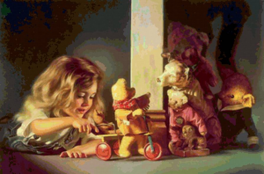 Девочка - живопись, игрушки, девочка - предпросмотр