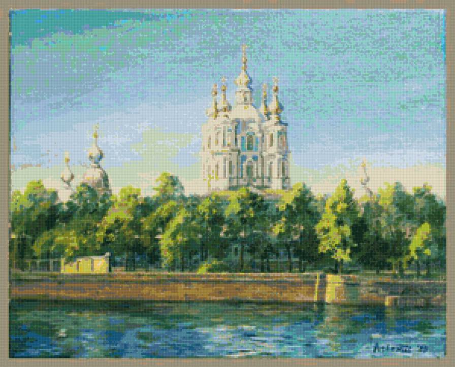 Серия "Городской пейзаж" - мостик, пейзаж, город, лето, река - предпросмотр