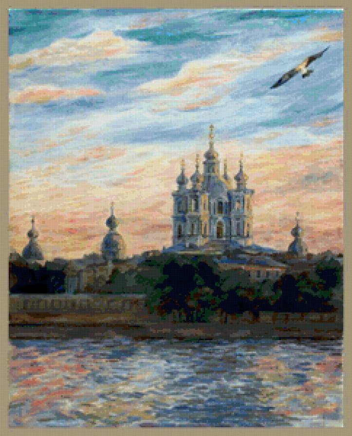 Серия "Городской пейзаж" - река, мост, пейзаж, город, дом - предпросмотр