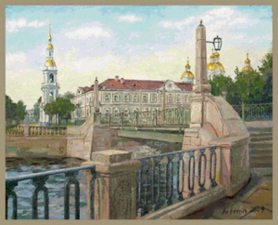 Серия "Городской пейзаж" - река, город, мост, пейзаж, дом - предпросмотр