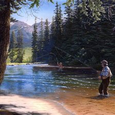 Схема вышивки «рыбалка»