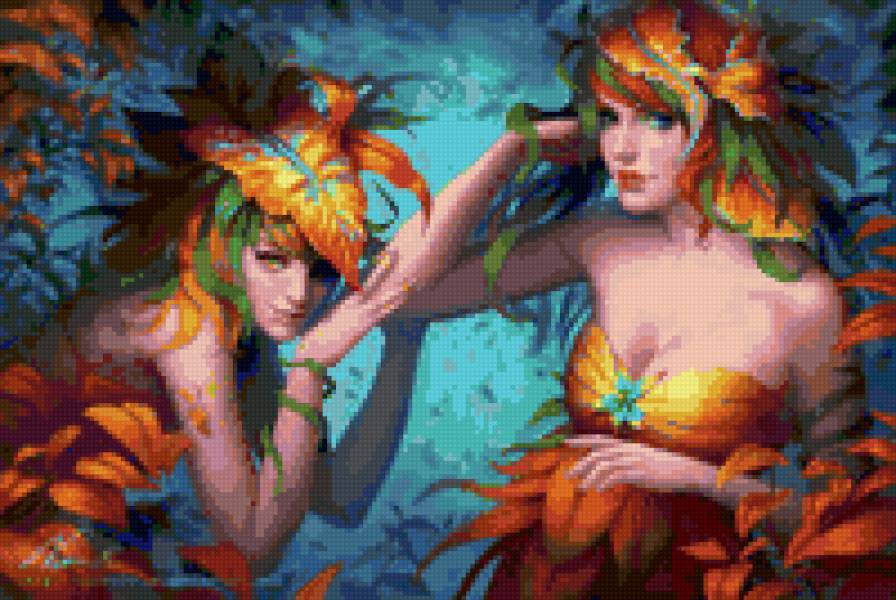 девочки - природа - предпросмотр