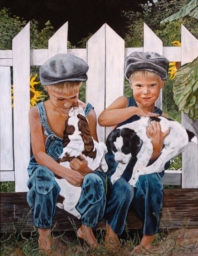 Дети и животные - дети - оригинал