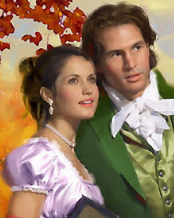 рандеву в парке (портрет) - пара, картина, иллюстрация, любовь, красота - оригинал