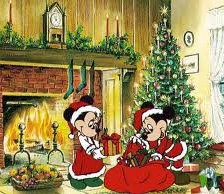 Схема вышивки «merry christmas....minnie and mickey»