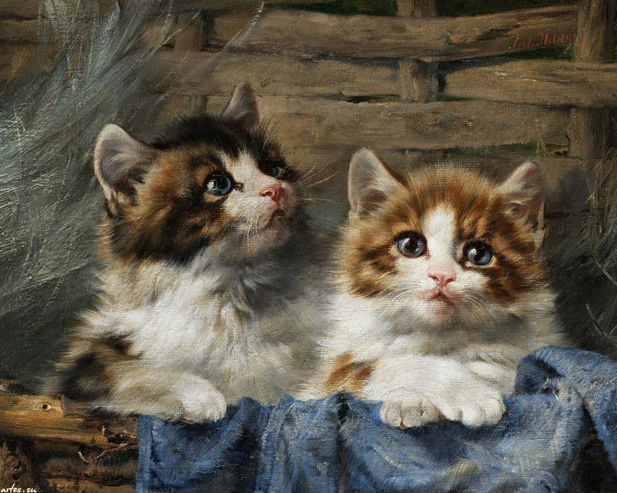 Очаровашки котята - картина, котята, животные, живопись - оригинал