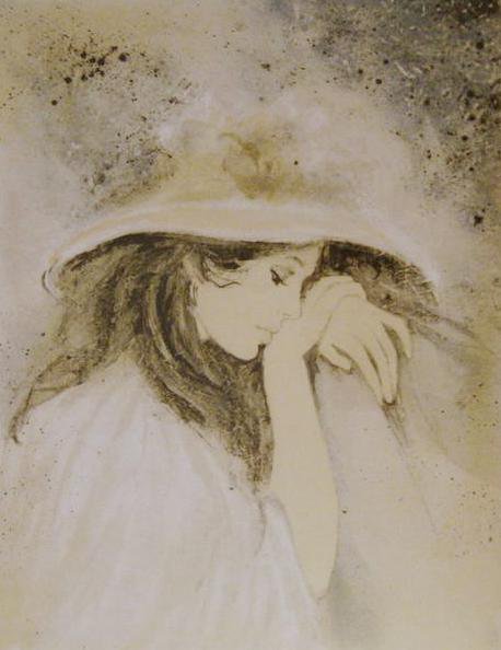 Милое ретро - женский образ, живопись - оригинал