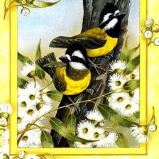 Оригинал схемы вышивки «птицы на цветах» (№160363)