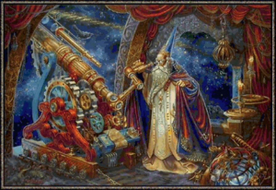 Астроном - астроном, труба, живопись - предпросмотр