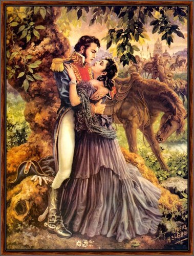 Свидание - романтика, живопись, животные, пара, пейзаж - оригинал