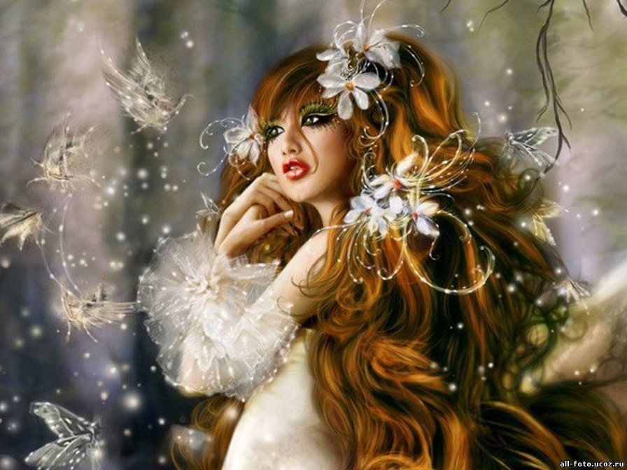 Девушка - феи, девушка, цветы - оригинал