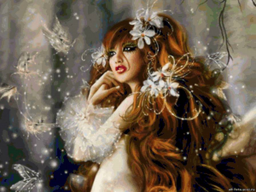 Девушка - феи, девушка, цветы - предпросмотр