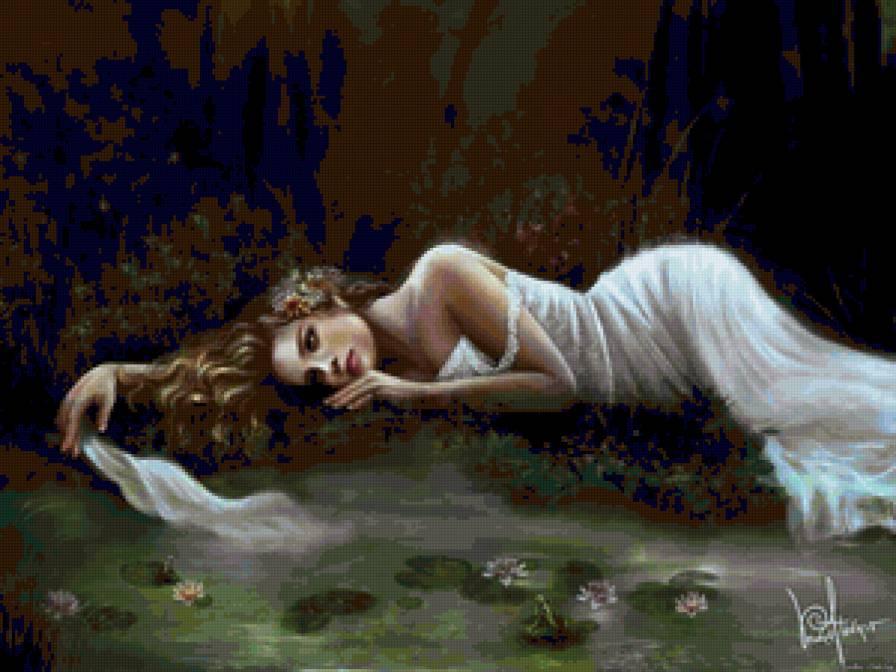 у озера - девушка, природа, вода - предпросмотр