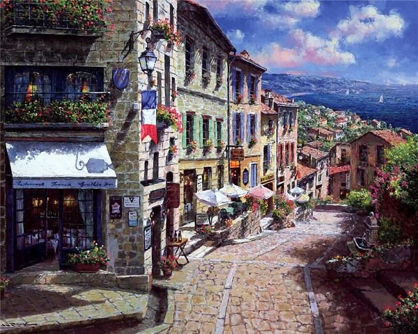 Тихая улочка - улица, дома, пейзаж, город - оригинал