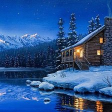 Домик у горного озера