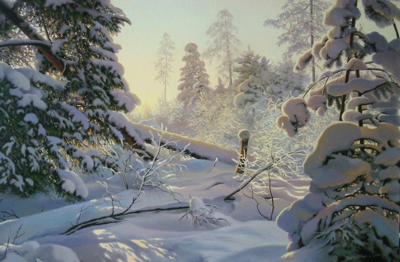 зима - зима, лес, пейзаж, природа - оригинал