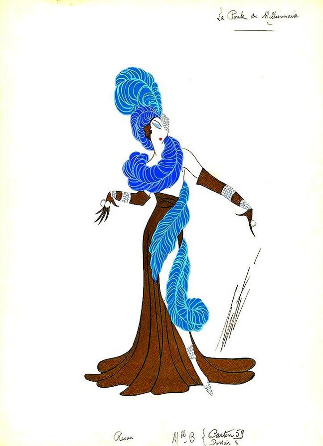 Леди - арт-деко, модерн, ретро, дама, мода, эрте, девушка - оригинал