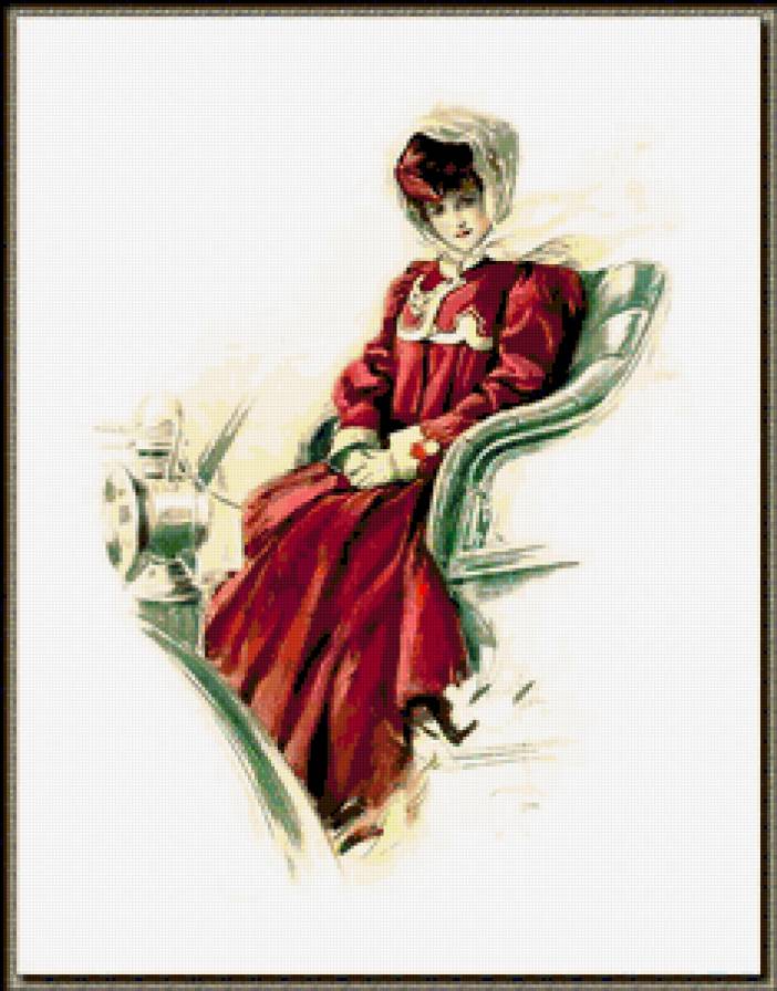 Девушка Фишера - дама, фишер, модерн, девушка, мода, художник, шляпка, ретро - предпросмотр