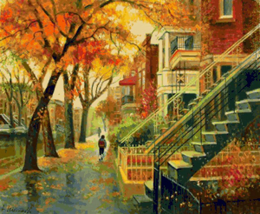 Серия "Городской пейзаж" - осень, пейзаж, город, люди, дом - предпросмотр