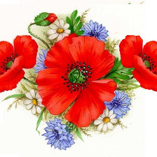 Оригинал схемы вышивки «цветы и маки» (№162120)