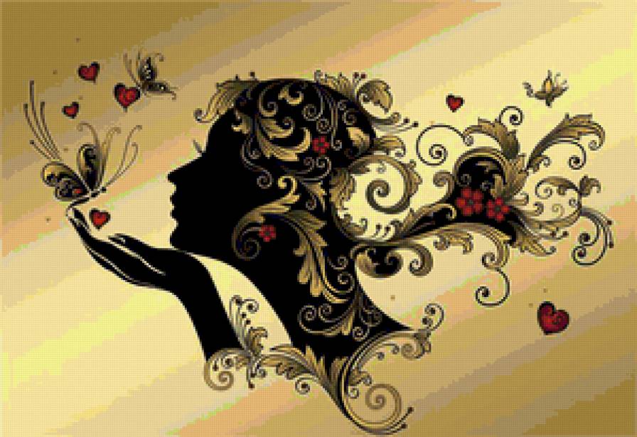 Девушка в узорах - узоры, девушка - предпросмотр