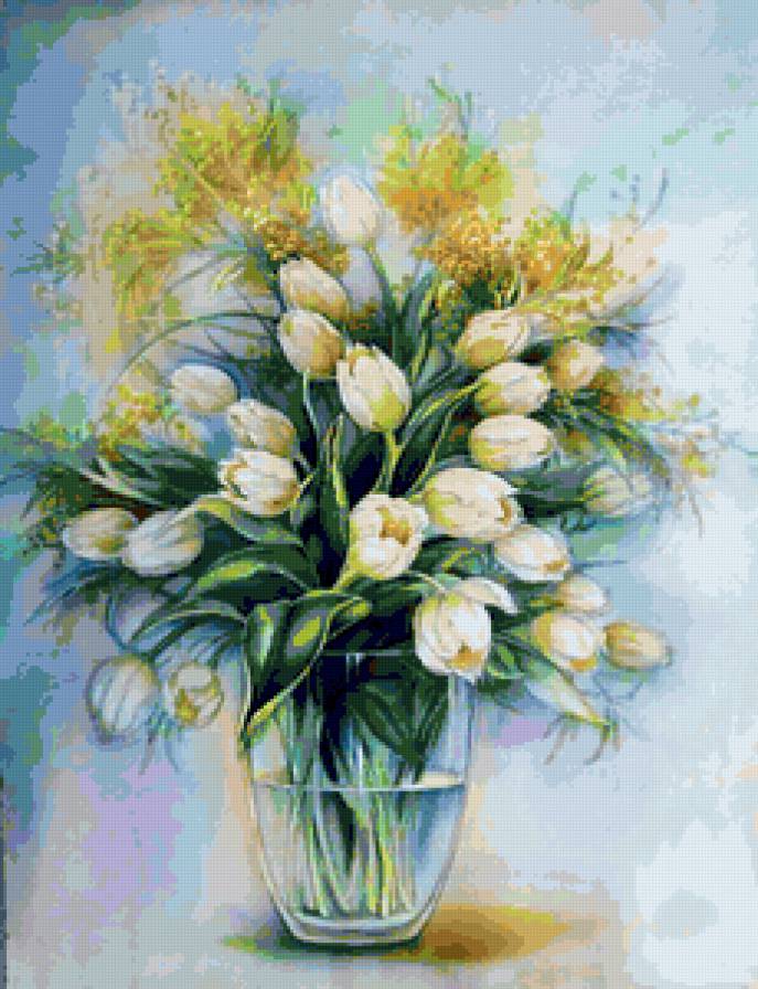 №162438 - цветы, ваза, тюлпаны, букет - предпросмотр