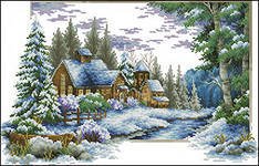 домик - домик, снег, пейзаж, природа - оригинал