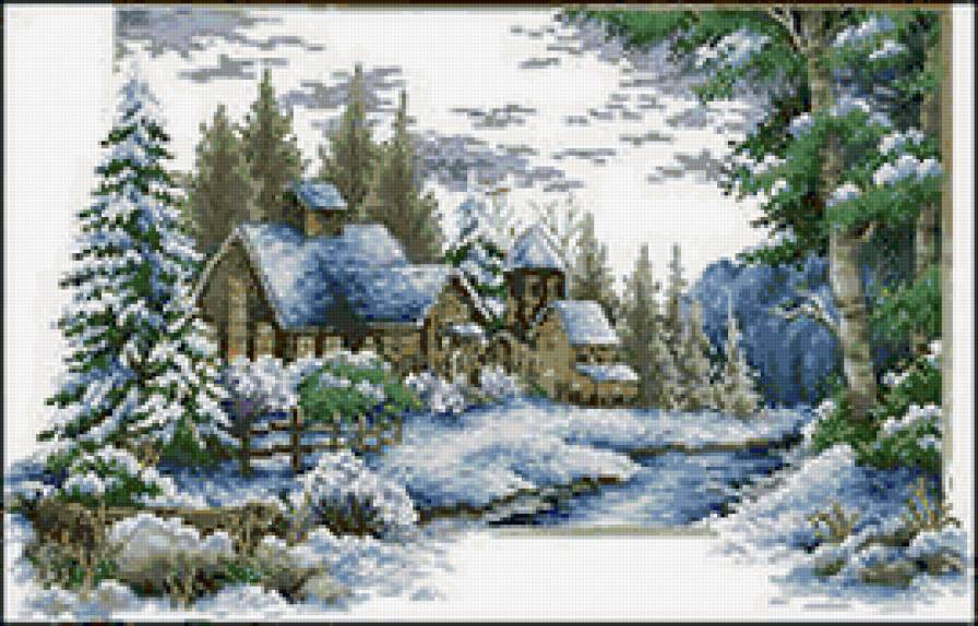 домик - домик, снег, природа, пейзаж - предпросмотр