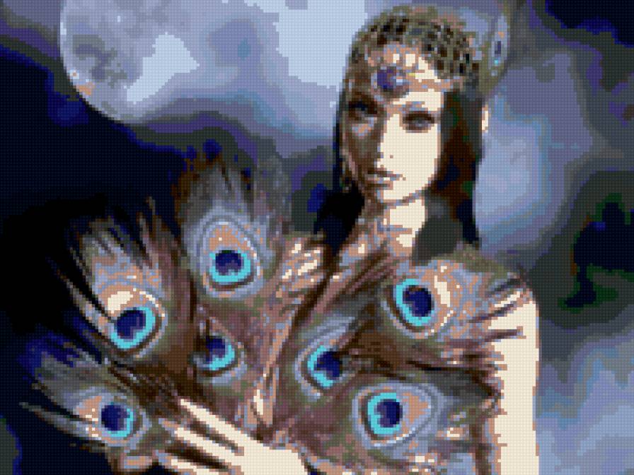 девушка с веером - предпросмотр