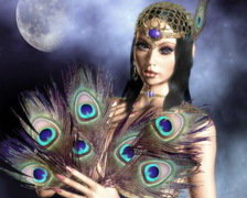 Схема вышивки «девушка с веером»