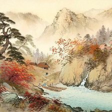 Оригинал схемы вышивки «Пейзаж в китайском стиле» (№162854)