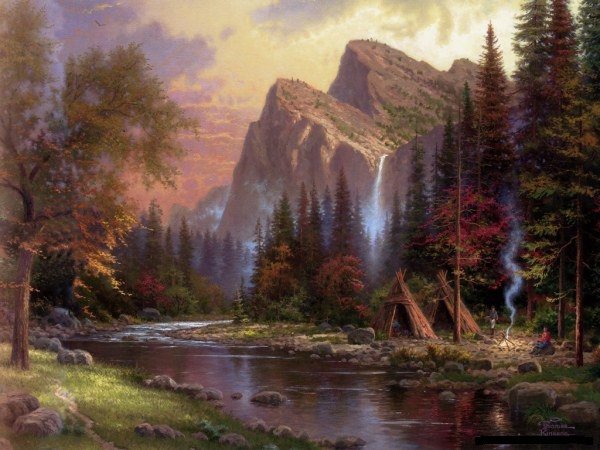 Серия "Пейзажи" - пейзаж, река, горы - оригинал