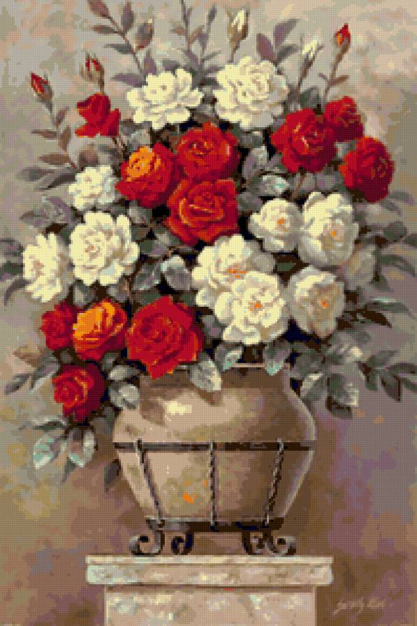 №163251 - цветы, картина, розы, букет - предпросмотр