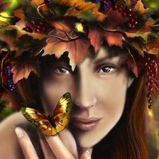 Схема вышивки «нимфа-осень»