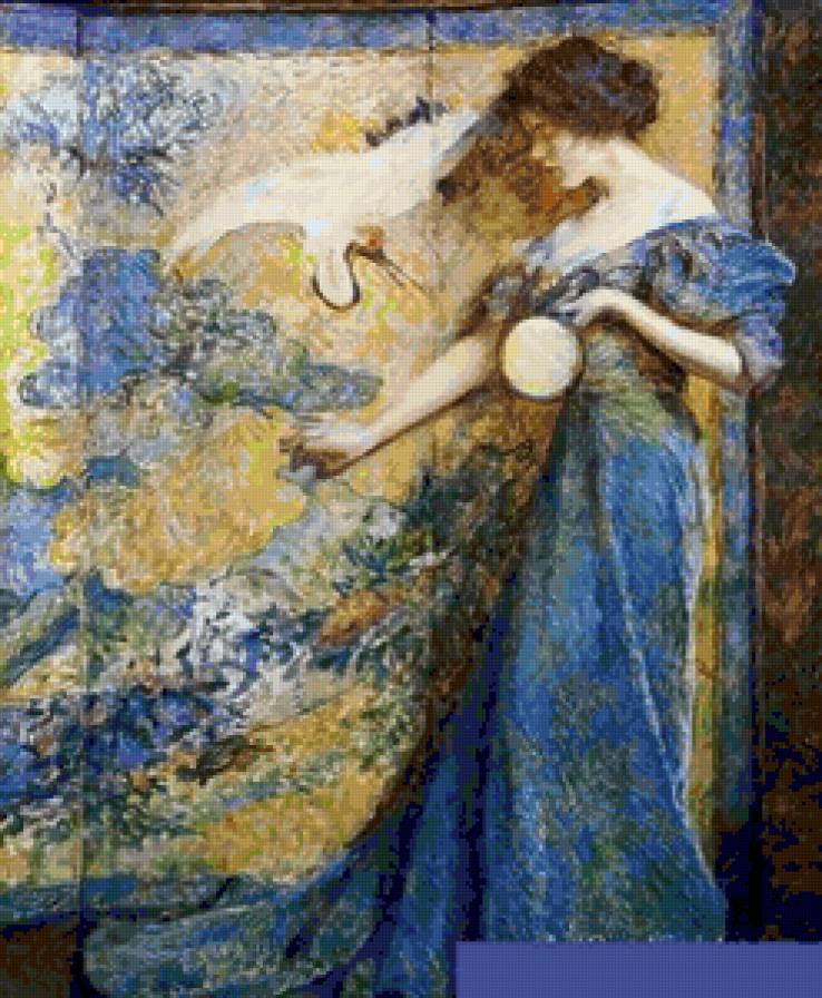 Девушка в синем - девушка - предпросмотр