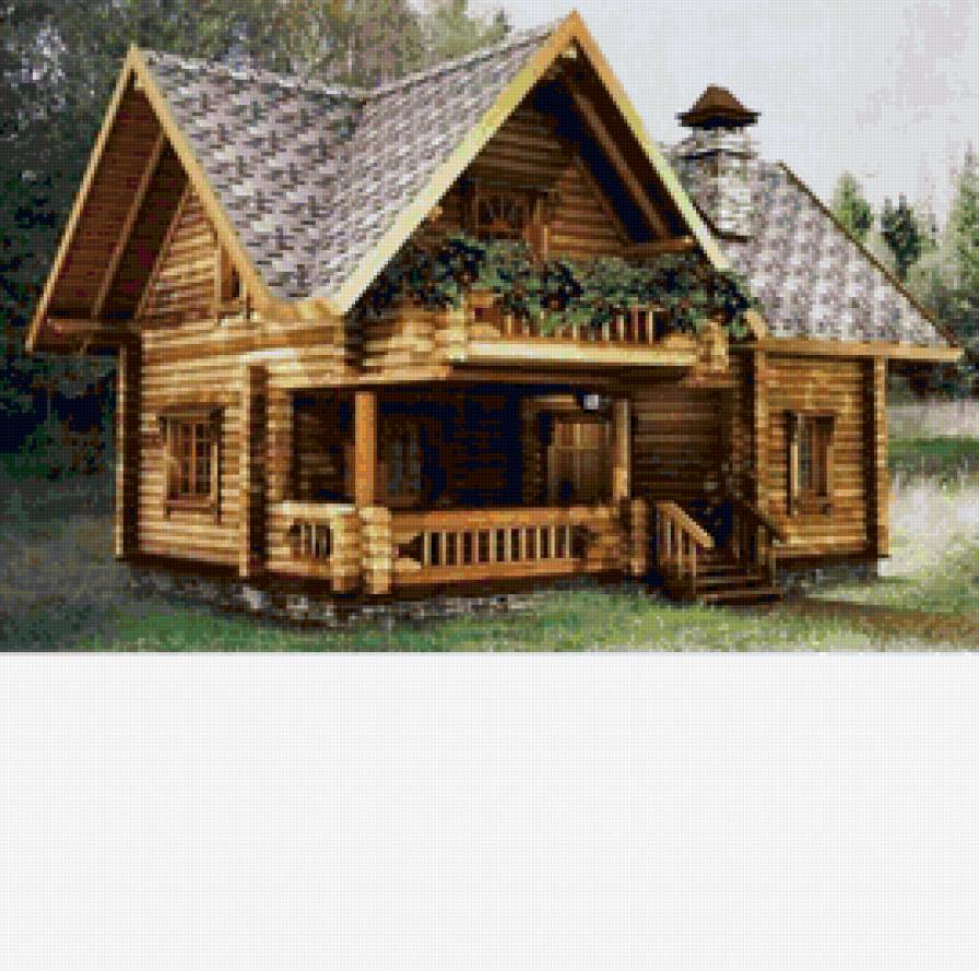 особняк - деревянный, особняк, коттедж, терем, домик, дом, изба - предпросмотр