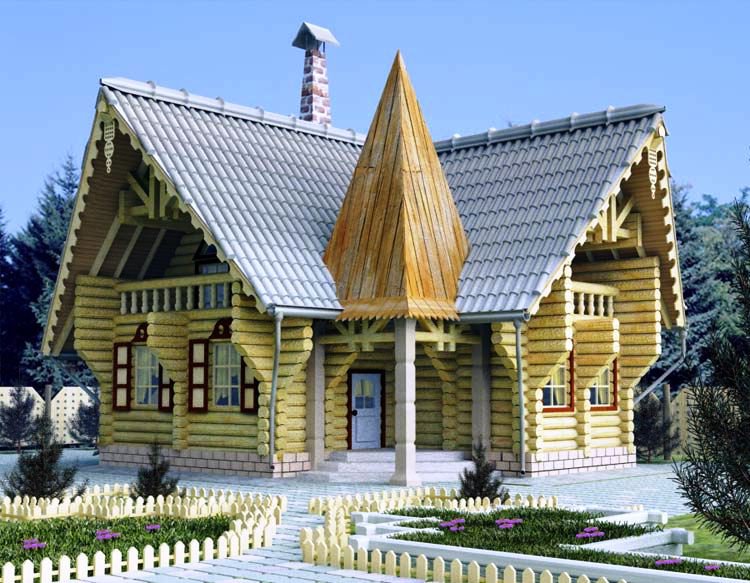 домик - изба, дом, деревянный, домик, терем, особняк - оригинал
