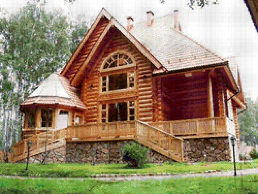 домик - деревянный, дом, терем, домик, особняк - предпросмотр