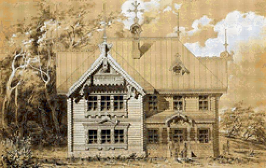 №163538 - деревянный, домик, изба, терем, особняк, дом - предпросмотр