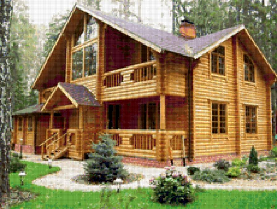 №163567 - деревянный, терем, особняк, изба, коттедж, дом, домик - предпросмотр