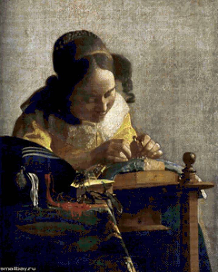 Вермеер Ян Делфток. Кружевница. - женщина, девушка, люди, лицо., портрет - предпросмотр